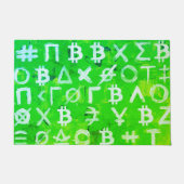 Symbolen van Bitcoin (Hoge Winst Groen - 1) Deurmat (Voorkant)