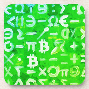 Symbolen van Bitcoin (Hoge Winst Groen - 3) Bier Onderzetter