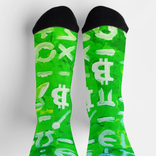 Symbolen van Bitcoin (Hoge Winst Groen - 3) Sokken (Top)