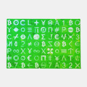 Symbolen van Bitcoin (Hoge Winst Groen - 4) Deurmat (Voorkant)