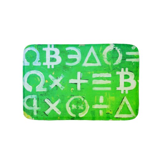 Symbolen van Bitcoin (Hoge Winst Groen - 5) Badmat (Voorkant)