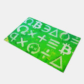 Symbolen van Bitcoin (Hoge Winst Groen - 5) Deurmat (Schuin)