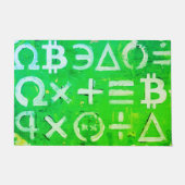 Symbolen van Bitcoin (Hoge Winst Groen - 5) Deurmat (Voorkant)