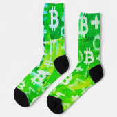 Symbolen van Bitcoin (Hoge Winst Groen - 6) Sokken (Links)