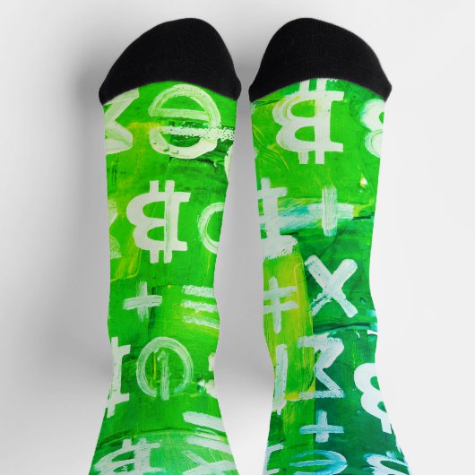 Symbolen van Bitcoin (Hoge Winst Groen - 6) Sokken (Top)
