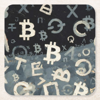 Symbolen van Bitcoin (Stijl: 10) Kartonnen Onderzetters