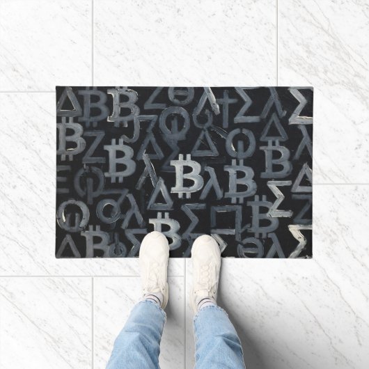 Symbolen van Bitcoin (Stijl: 12) Deurmat (Binnen)
