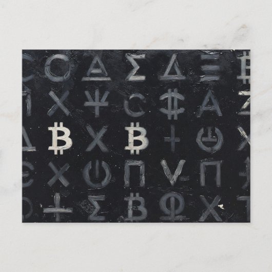 Symbolen van Bitcoin (Stijl: 13) Briefkaart (Voorkant)