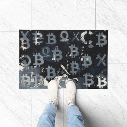 Symbolen van Bitcoin (Stijl: 15) Deurmat (Binnen)