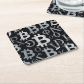 Symbolen van Bitcoin (Stijl: 1) Kartonnen Onderzetters (Schuin)