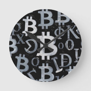 Symbolen van Bitcoin (Stijl: 1) Ronde Klok