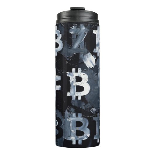Symbolen van Bitcoin (Stijl: 2) Thermosbeker (Voorkant)