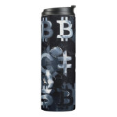Symbolen van Bitcoin (Stijl: 2) Thermosbeker (Gedraaid links)