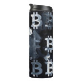 Symbolen van Bitcoin (Stijl: 2) Thermosbeker (Geroteerd rechts)