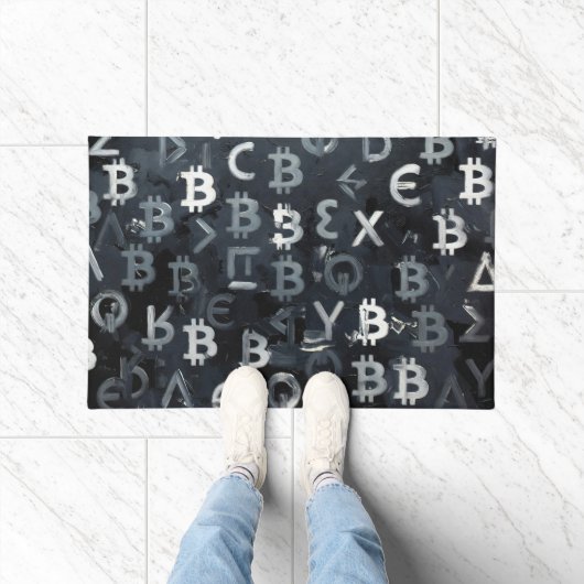 Symbolen van Bitcoin (Stijl: 7) Deurmat (Binnen)