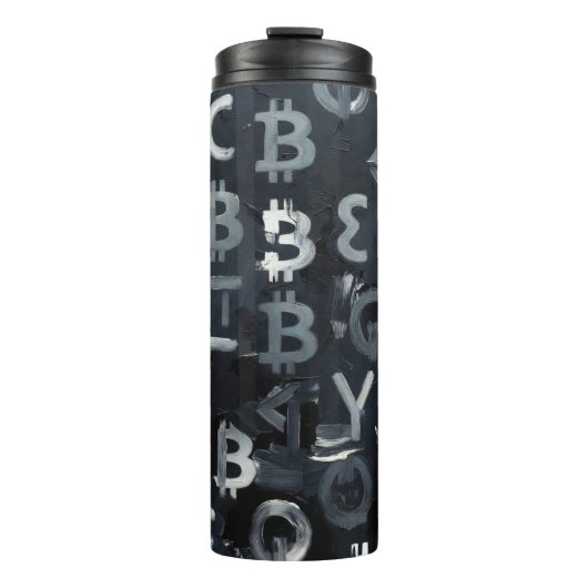 Symbolen van Bitcoin (Stijl: 7) Thermosbeker (Voorkant)