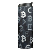 Symbolen van Bitcoin (Stijl: 7) Thermosbeker (Gedraaid links)