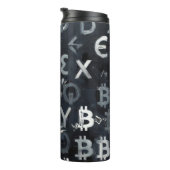 Symbolen van Bitcoin (Stijl: 7) Thermosbeker (Geroteerd rechts)