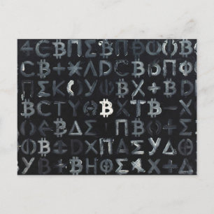 Symbolen van Bitcoin (Stijl: 9) Briefkaart