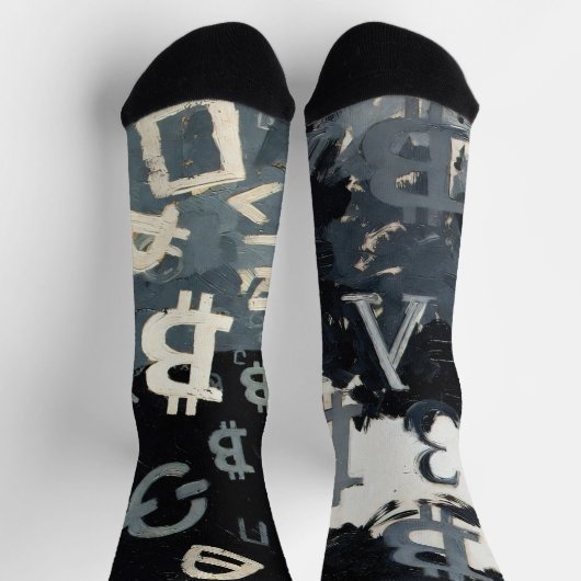 Symbolen van Bitcoin (Stijl: D) Sokken (Top)