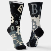 Symbolen van Bitcoin (Stijl: D) Sokken (Gebogen)