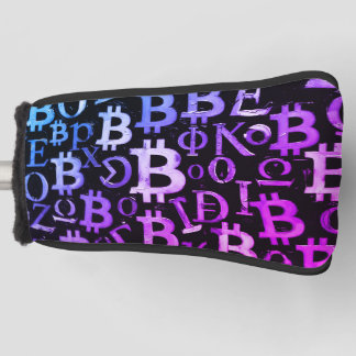 Symbolen van Bitcoin (Stijl: Miami Paars - 1) Golfheadcover