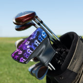 Symbolen van Bitcoin (Stijl: Miami Paars - 2) Golfheadcover (Insitu)