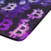 Symbolen van Bitcoin (Stijl: Miami Paars - 2) Snijplank (Hoek)