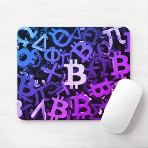 Symbolen van Bitcoin (Stijl: Miami Paars - 3) Muismat