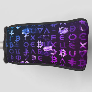 Symbolen van Bitcoin (Stijl: Miami Paars - 4) Golfheadcover