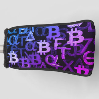Symbolen van Bitcoin (Stijl: Miami Paars - 6) Golfheadcover