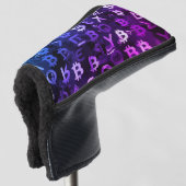 Symbolen van Bitcoin (Stijl: Miami Paars - 7) Golfheadcover (3/4 voorkant)