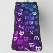 Symbolen van Bitcoin (Stijl: Miami Paars - 7) Golfheadcover (Draai 90)