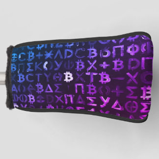 Symbolen van Bitcoin (Stijl: Miami Paars - 9) Golfheadcover