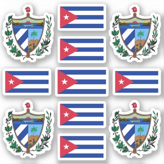Symbolen van de Cubaanse staat / wapenschild en vl Sticker (Voorkant)