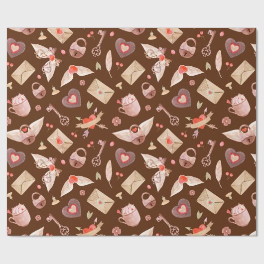 Symbolen van de Liefde Cadeaupapier (Vlak)