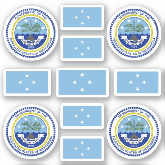Symbolen van de Micronesische staat / wapenschild  Sticker (Voorkant)
