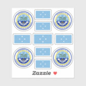 Symbolen van de Micronesische staat / wapenschild  Sticker (Vel)