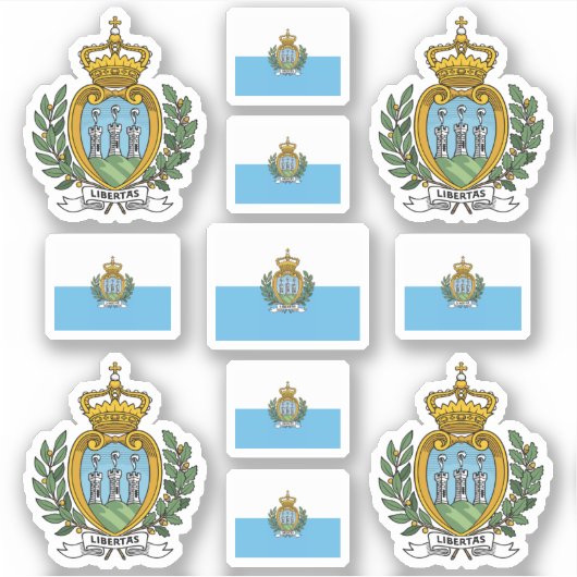 Symbolen van de Sammarinese staat / wapenschild en Sticker (Voorkant)