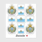 Symbolen van de Sammarinese staat / wapenschild en Sticker (Vel)