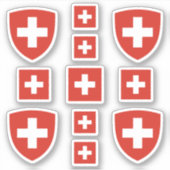 Symbolen van de Zwitserse staat / wapenschild en v Sticker (Voorkant)