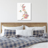 Symbolen van Engelstalige kaart Canvas Afdruk (Insitu (Slaapkamer))