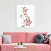 Symbolen van Engelstalige kaart Canvas Afdruk (Insitu (Woonkamer))