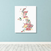 Symbolen van Engelstalige kaart Canvas Afdruk (Insitu (Houten vloer))