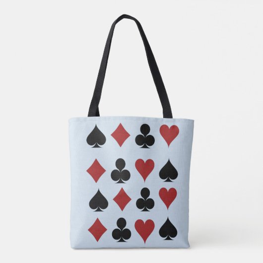 Symbolen van het Spelen Kaarten met Citaat Tote Bag (Achterkant)
