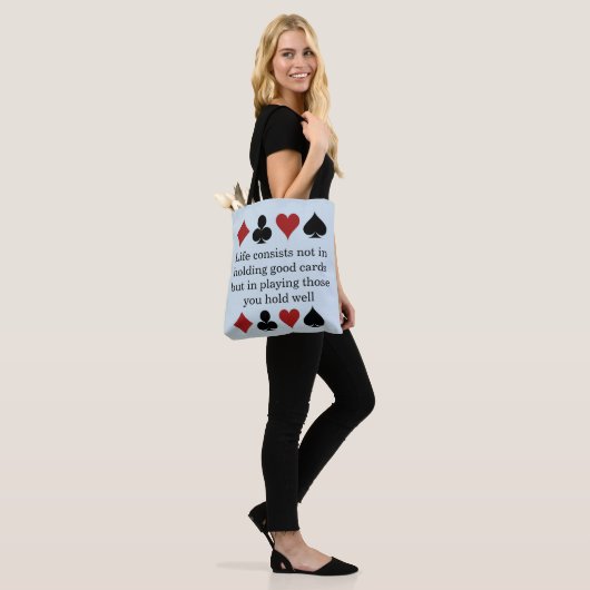 Symbolen van het Spelen Kaarten met Citaat Tote Bag (Op model)