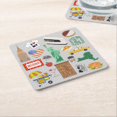 Symbolen van New York City Kartonnen Onderzetters (Schuin)