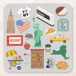 Symbolen van New York City Kartonnen Onderzetters