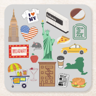 Symbolen van New York City Kartonnen Onderzetters