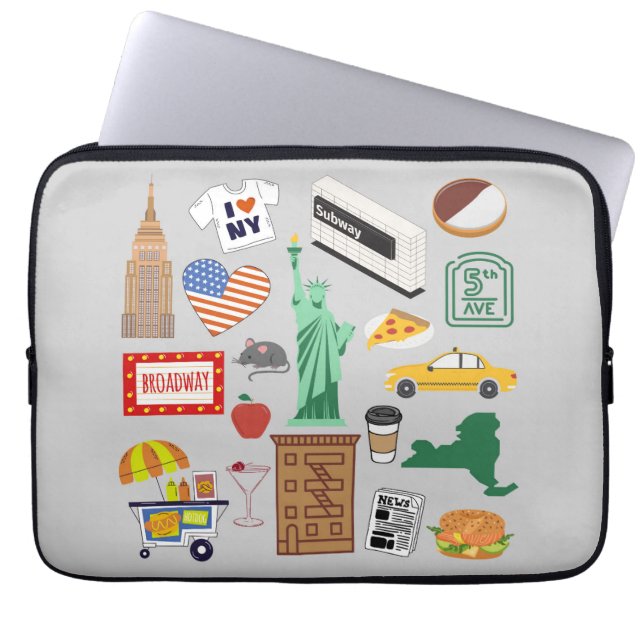Symbolen van New York City Laptop Sleeve (Voorkant)